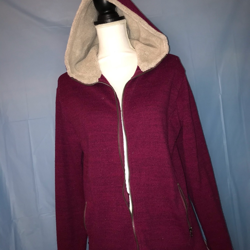 Dark pink jacket sweater